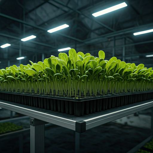 Young green sprouts under grow lighting — BioSi Jackpot livestock supplement